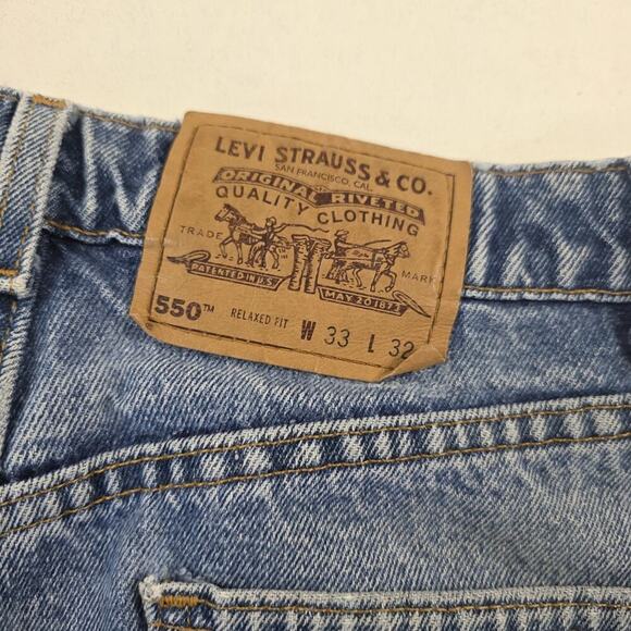 Vintage Levi's 550 Jeans Mens 33x32 Fits 32x32 Relaxed Fit Distressed Denim - Picture 10 of 15